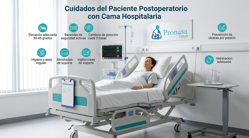 Cuidados del paciente postoperatorio con cama hospitalaria: clave para una pronta recuperación